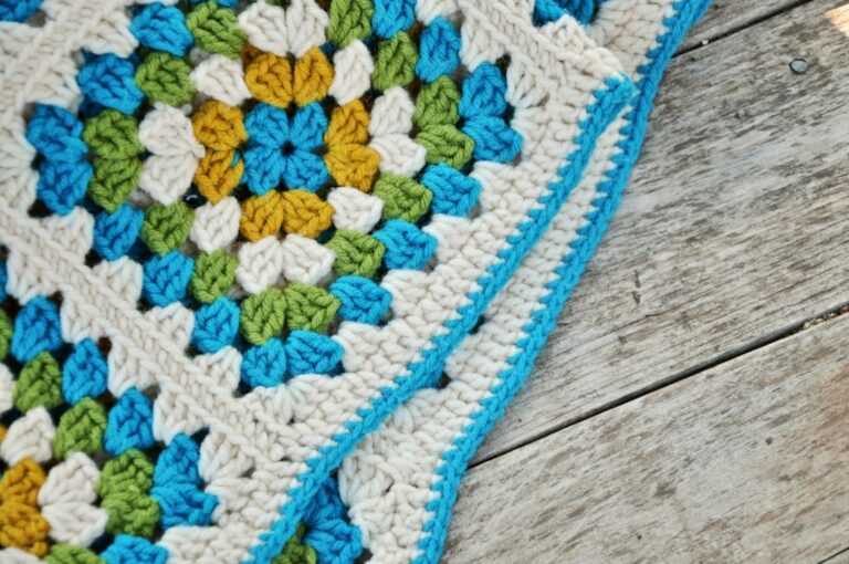 Colorful handmade crochet textile